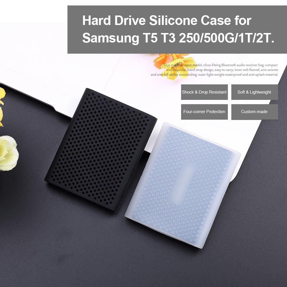 Hard Drive Silicone Case Hard Disk Non-Slip Protective Cover Scratch & Shock Proof Protector SleeveSSD Sheath Protective Cover