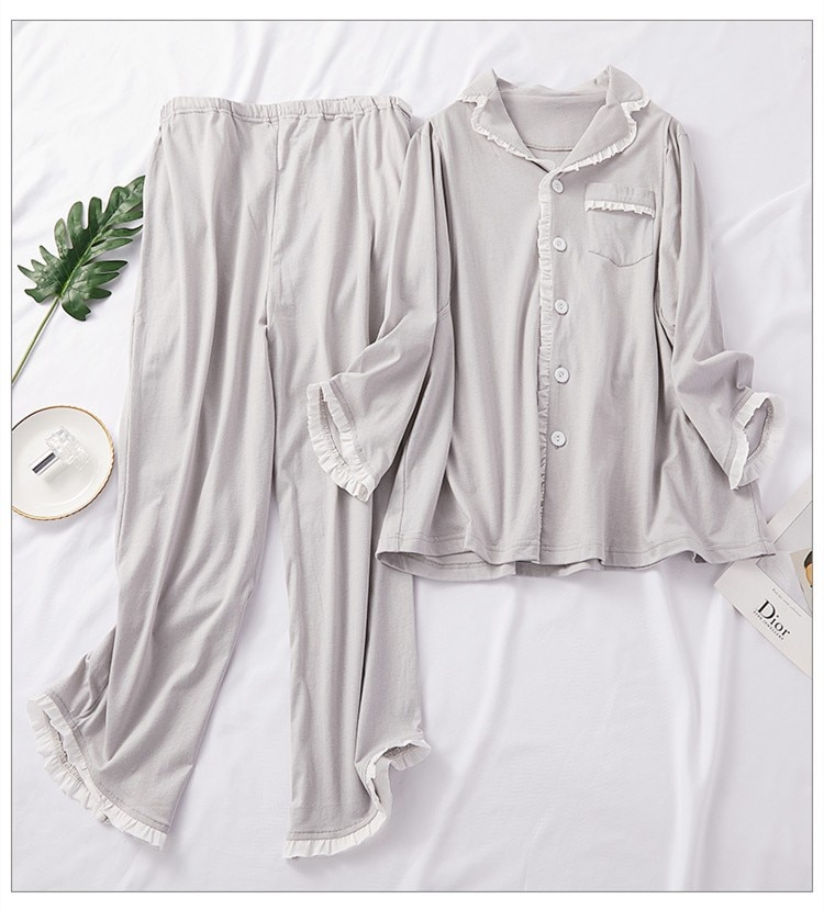 2 stk sæt gravid amme pyjamas sæt graviditet nattøj lounge kvinder barselstøj amme pyjamas sæt langærmet