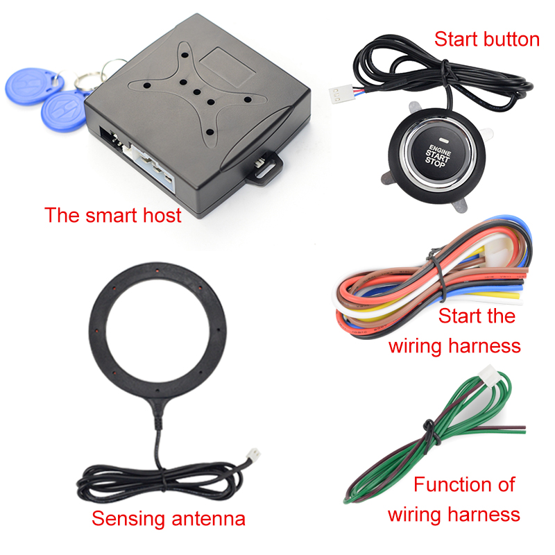 12v bil start stop knap motor tryk start knap alarm rfid lås nøglefri system dør trykknap taktile knapper