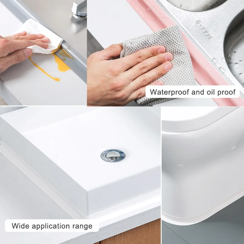 Nastro sigillante autoadesivo in PVC 1PC per cucina bagno doccia vasca da bagno strisce sigillanti per lavello ad angolo nastri adesivi murali impermeabili