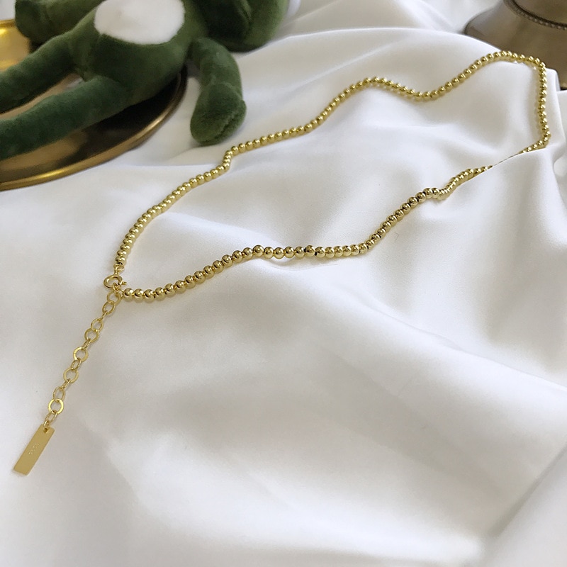 Silvology sterling 925 prata redonda grânulo gargantilha colar cor de ouro personalidade elegante colar para mulheres jóias de escritório charme