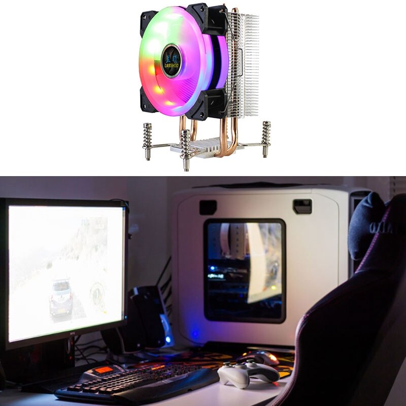 CPU Kühler RGB CPU Kühler Extrem Leise Kühler Fan für LGA X79 X99 X299 (3Pin 4Pin Einzigen Dual fan) computer Lüfter