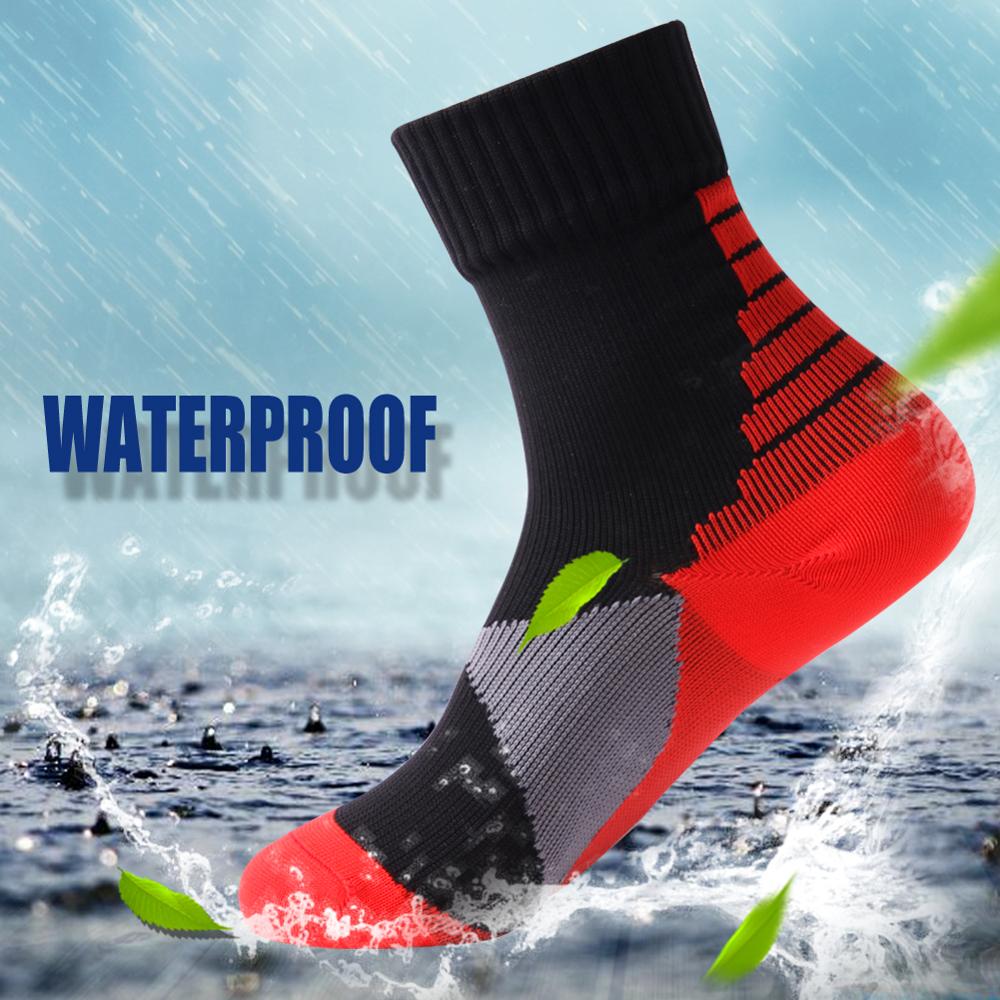 RANDY SUN Children Kids 100% Waterproof Socks Fishing Cycling Climbing Camping Hiking Socks Soft Breathable Antibacterial 1 Pair: Red / L