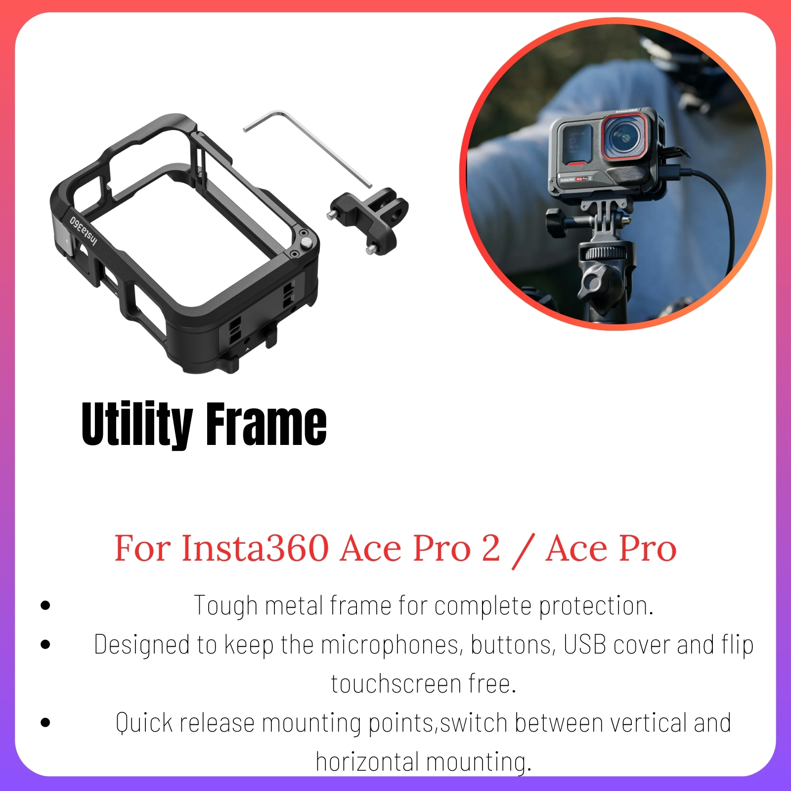 Insta360 Ace Pro 2 accesorios protector de lente Original Mini funda de cámara GPS cargador de batería remoto montaje de zapata fría adaptador de micrófono engranajes