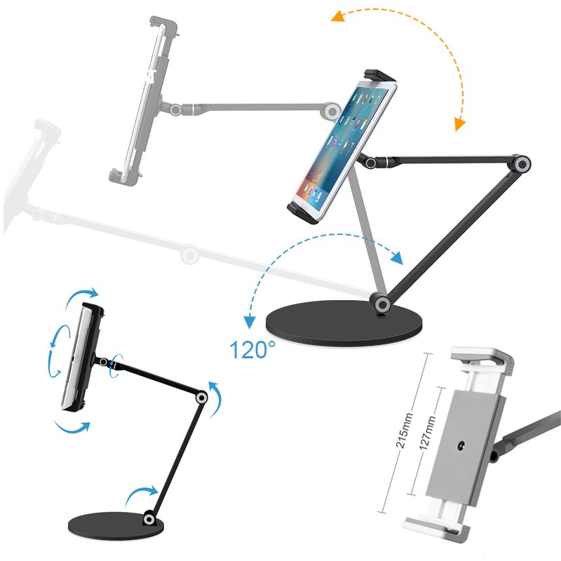 Tablet-ständer für ipad pro 12.9 zoll, apple air 10.9 halterung 7-13 & #39 #39 tablet-halterung, schreibtischzubehör, klappbarer metallarm