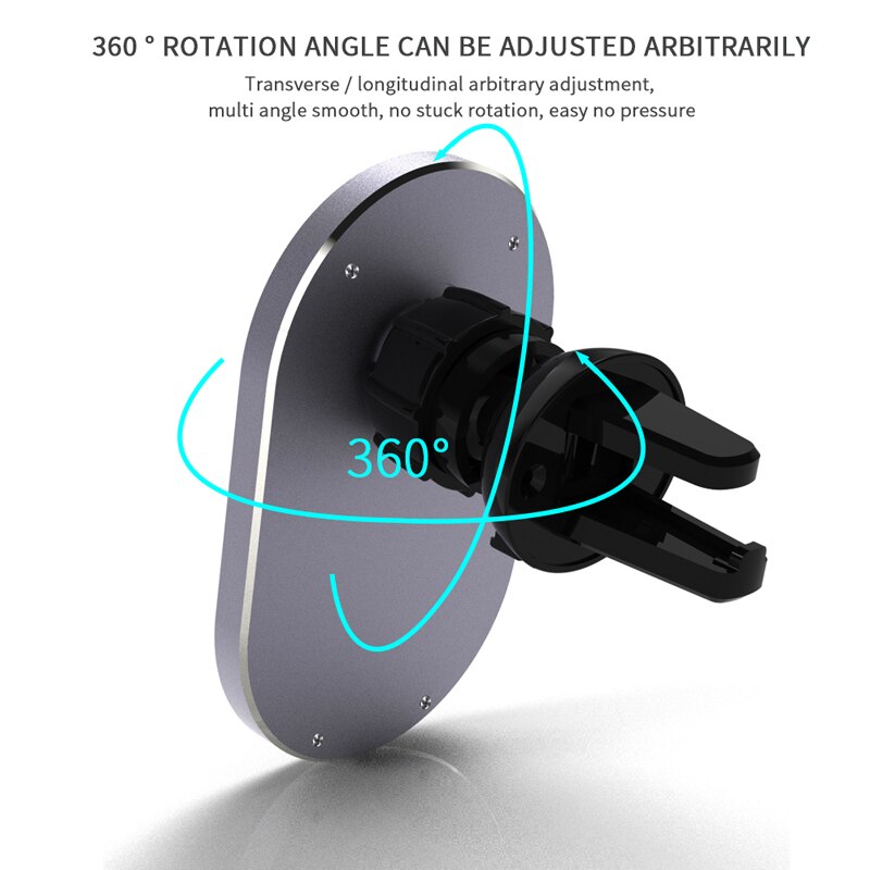 Cargador de coche inalámbrico magnético Qi de 15W, soporte de tablero de ventilación de aire para iPhone 12 Mini Pro Max, soporte de salida de adsorción magnética