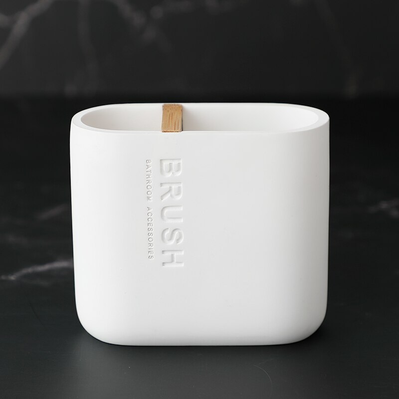 Ensemble d'accessoires de salle de bain 4 pièces, outils de lavage, porte-brosses à dents, porte-dentifrice, boîte distributrice de savon liquide, bouteille à pompe, ensemble de lavage: Toothbrush-Holder W