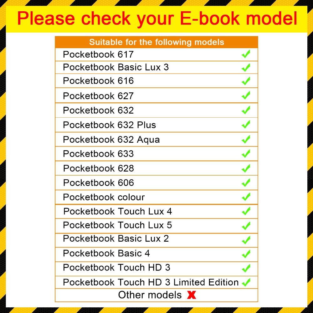 Auto Sleep/Wake E-Reader Case Protective Shell for Pocketbook 616/627/632/606/628/633/PocketBook Touch Lux 4/5/Basic Lux 2