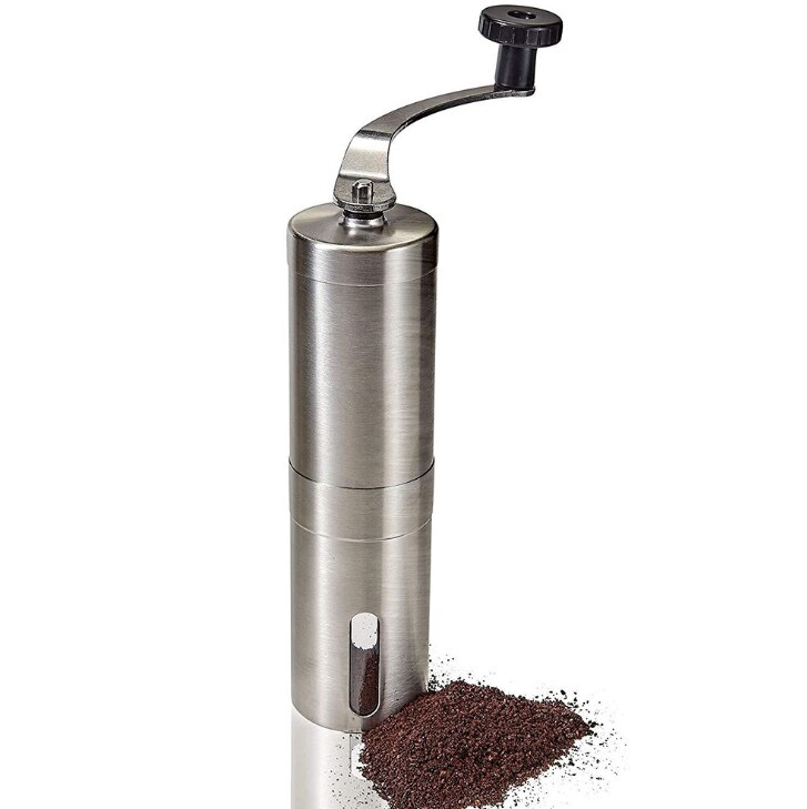 Manuel kaffekværn i rustfrit stål håndkværn kaffe med mølle konisk keramisk gratmølle til kontoret hjem på rejse campin: Default Title