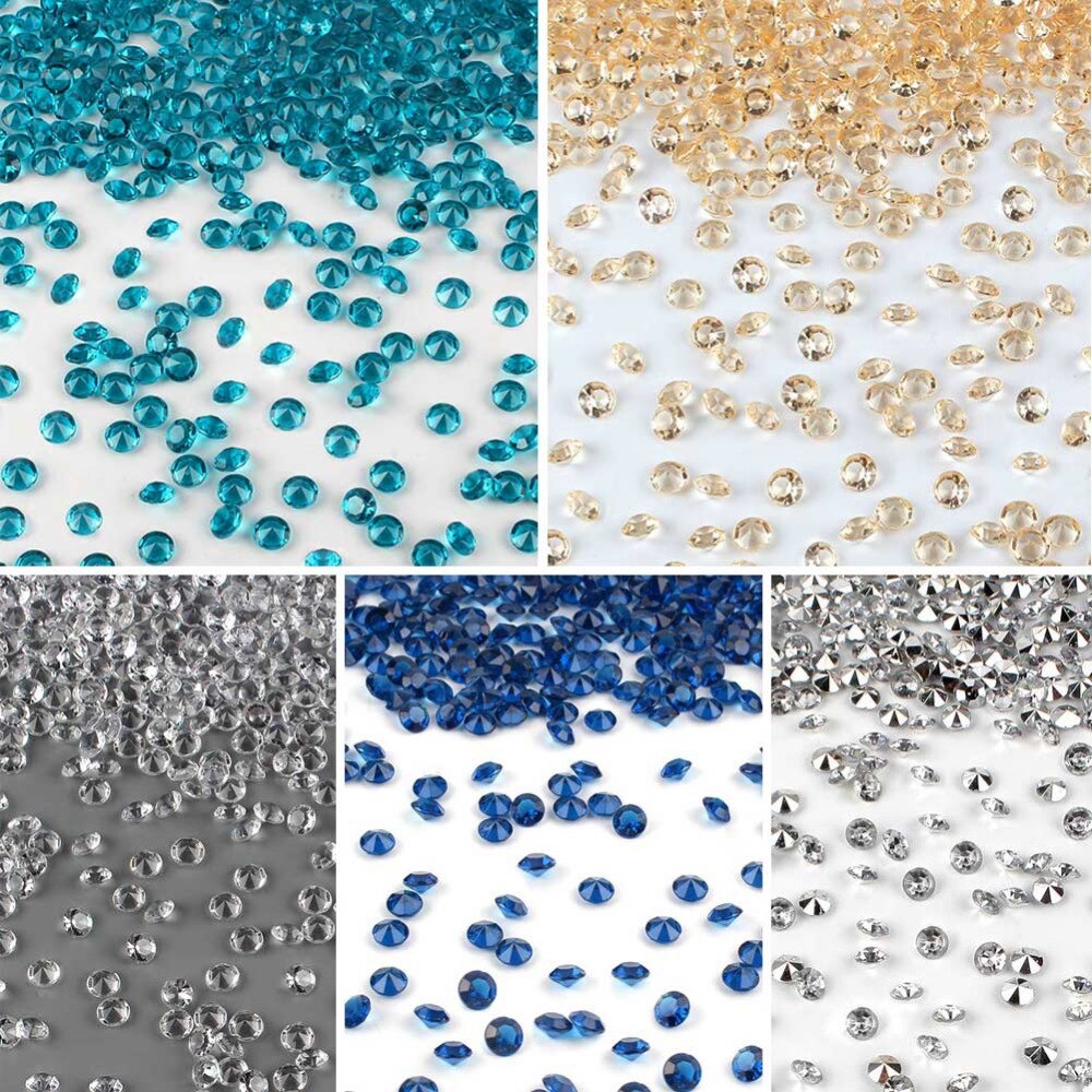OurWarm 1000PCS 4.5mm Crafts Diamond Confetti Table Scatters Crystals Centerpiece Festive Party Supplies Wedding Decoration
