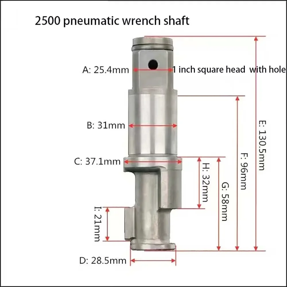 1PC 1/2 3/4 1" inch Pneumatic Tools Air Impact Wrench Anvil Driver spindle Axis Hammer block Repair Parts: black