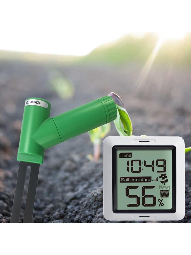 Wireless Soil Moisture Monitor Hygrometer Time with Display Moisture Test Sensor