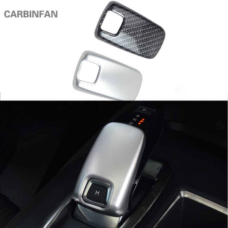 Car accessories carbon fiber Gear Shift Knob Head cover trim Interior Deocration Sticker styling Fit For Peugeot 5008 C457