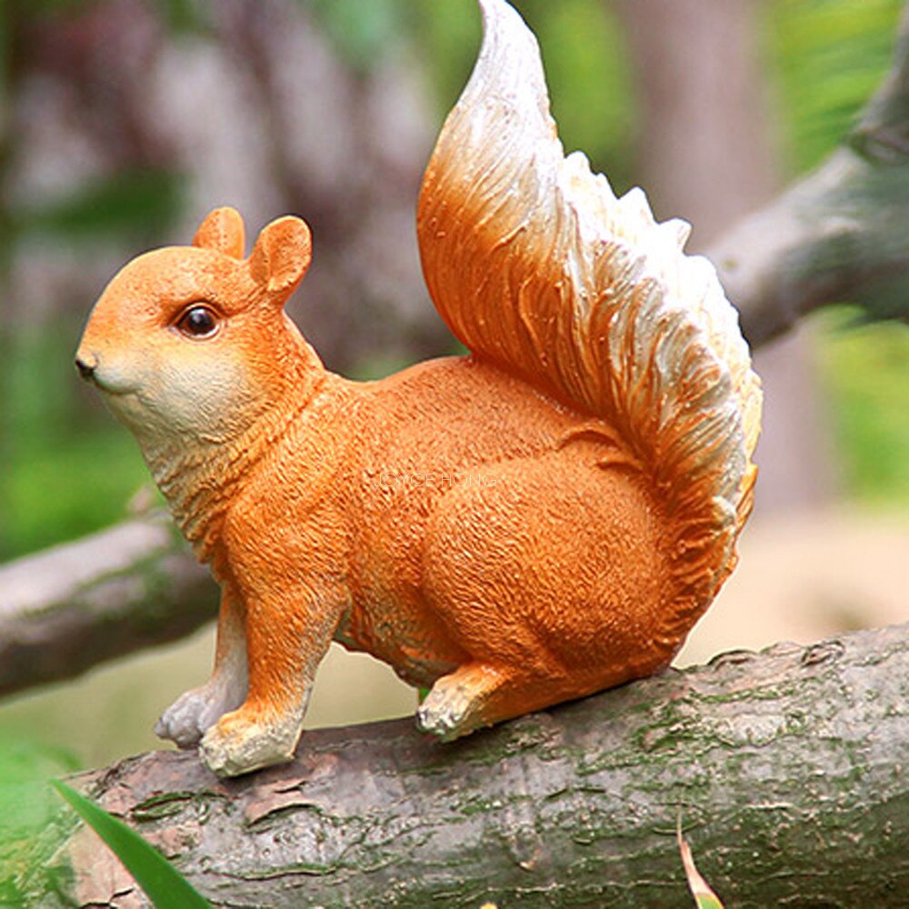 RESIN GARDEN SQUIRREL ANIMAL STATUE FIGURIUE GARDEN ORNAMENTS DECORATIONS FOR OUTDOOR GARDEN LAWN AND YARD