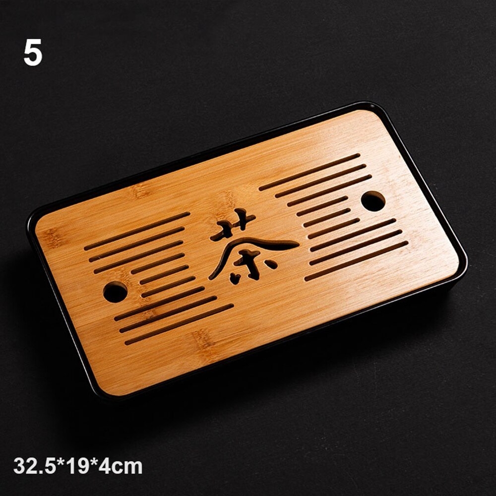 Chinese Style Bamboo Tea Trays Tea Serving Kung Fu Tea Trays Eco-Friendly Household Water Storage Trays Dry Bubble Table: 5
