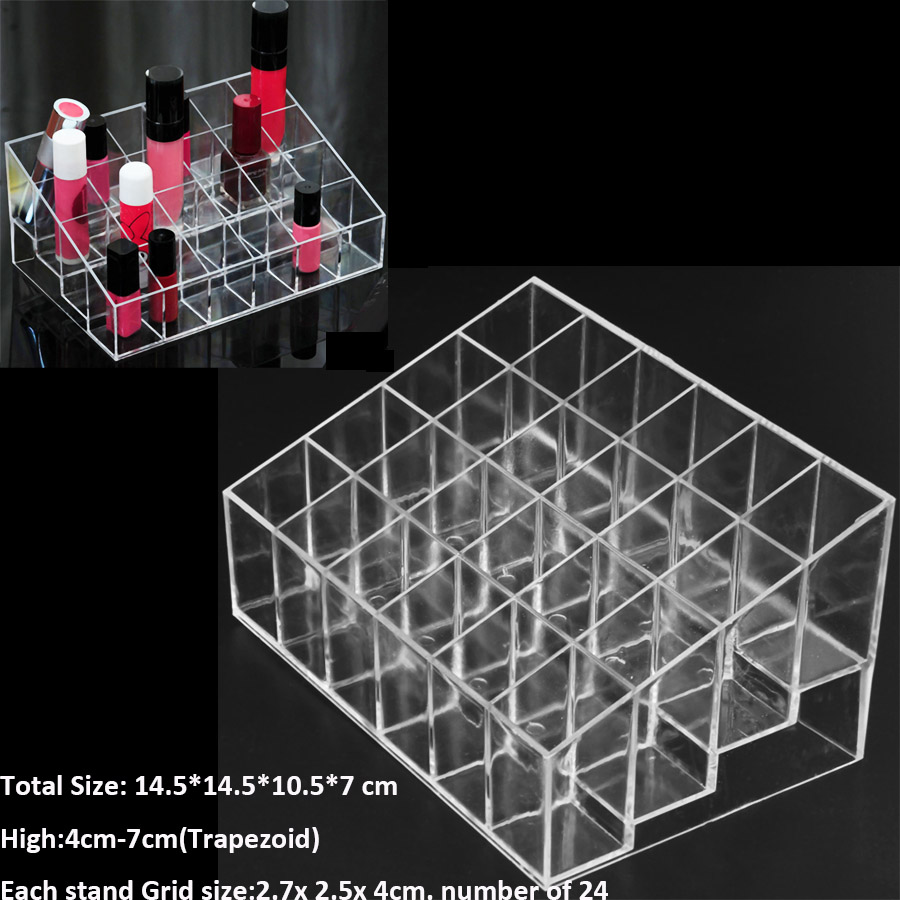 Acrylic Makeup Organizer Storage Box Cosmetic Storage Box Case Box Makeup Storage Organizer Drawers Holder Jewelry Box Holder: 24 slots