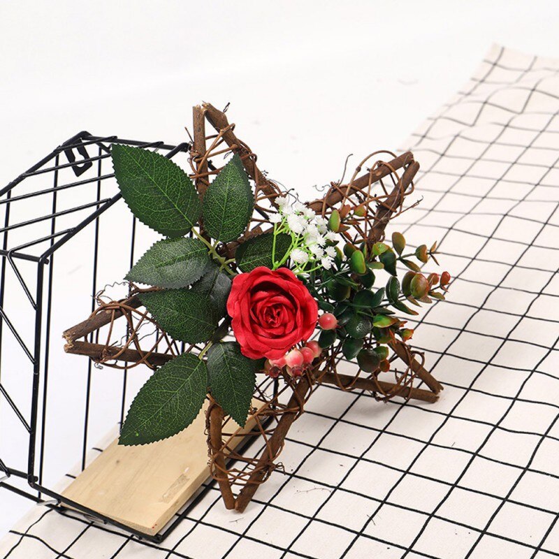 Artificial Five-pointed Star Flower Indoor Outdoor Garland Simulation Rose Easter Bouquet Mother's Day Home Decoration