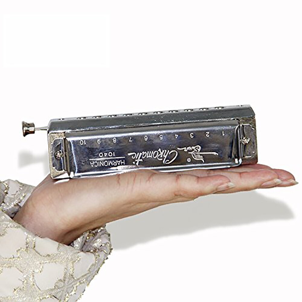 Swan SW1040 Silver Color 10 Holes 40 Tones Chromatic Harmonica Changeable Tones Musical Instrument Woodwind Swan Harmonica Harp