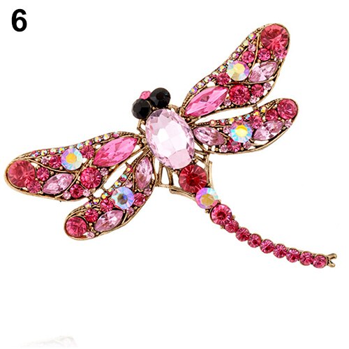 Kvinners øyenstikker krystall brosje nydelig rhinestone skjerf pin smykker: Rosa
