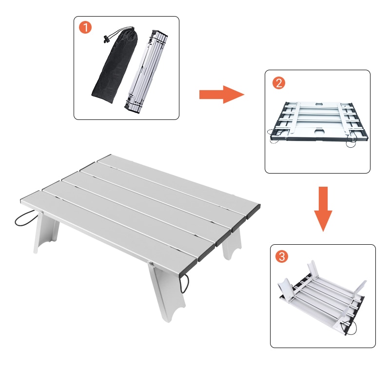 Ultralight Folding Beach Table Aluminum Portable Camping Table