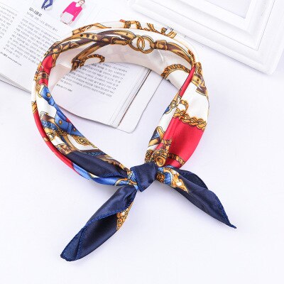 Foulard à rayures pour la tête pour femmes, imprimé, tissu pour cou, étiquette tendance, 50x50cm: TS-17