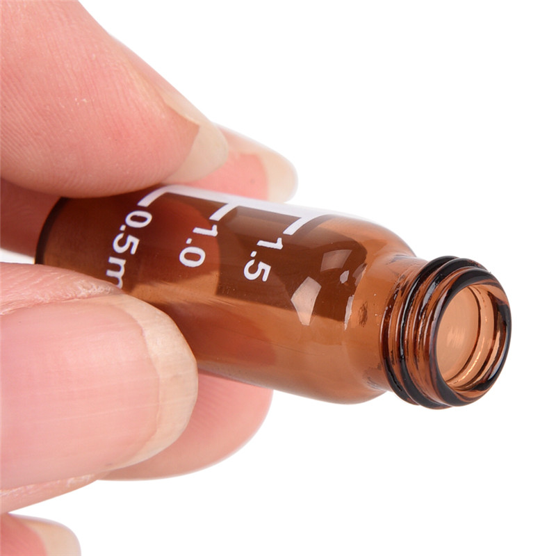 Blue Screw Cap Screw On Cover Graduation Sample Vials 5 Pc 2ml Brown Plastic Lid Graduated Round Glass Reagent Bottle