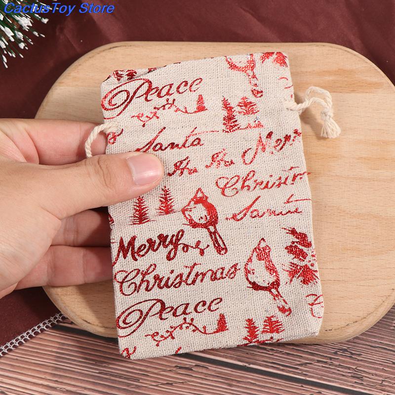 24pcs 1-24 Numbers Bag Christmas DIY Advent Calendar Ornament Christmas Bags Calendar Countdown Bag Candy Storage Pouches