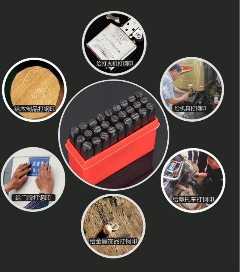 LOGO Stamp Steel Die Metal Stamping kit Punch Tool Number Letter Alphabet Stamps Tools DIY Jewelry Gold Silver Metal leather