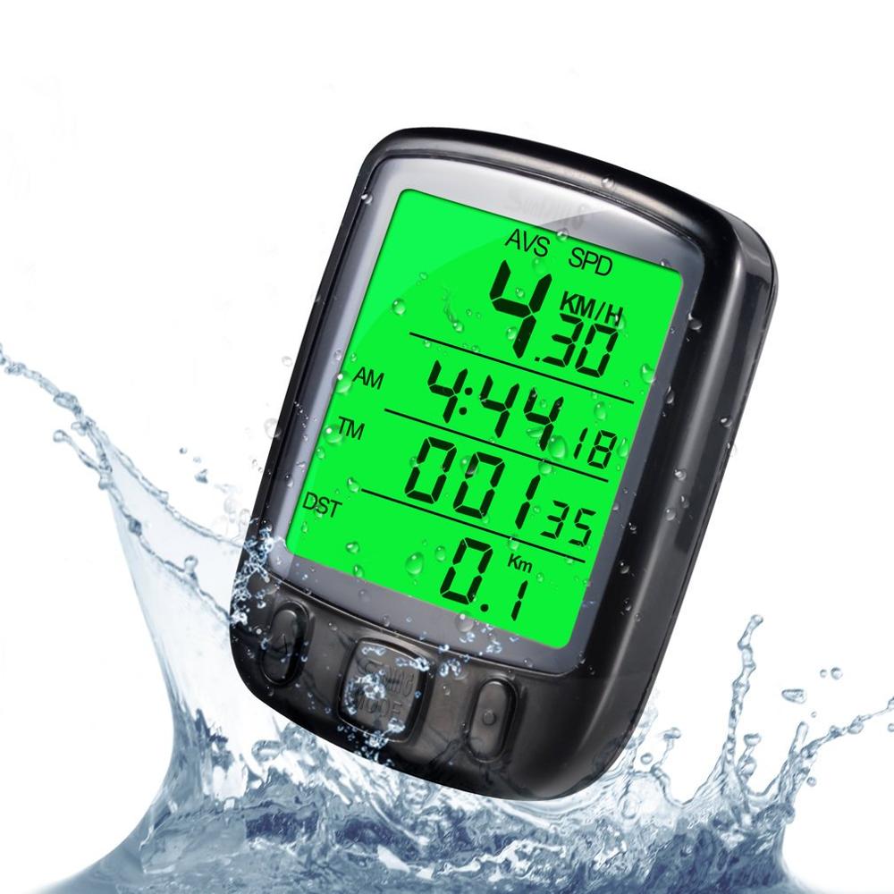 TOP Sunding SD 563, pantalla LCD impermeable, odómetro para ordenador de bicicleta, velocímetro con retroiluminación verde,