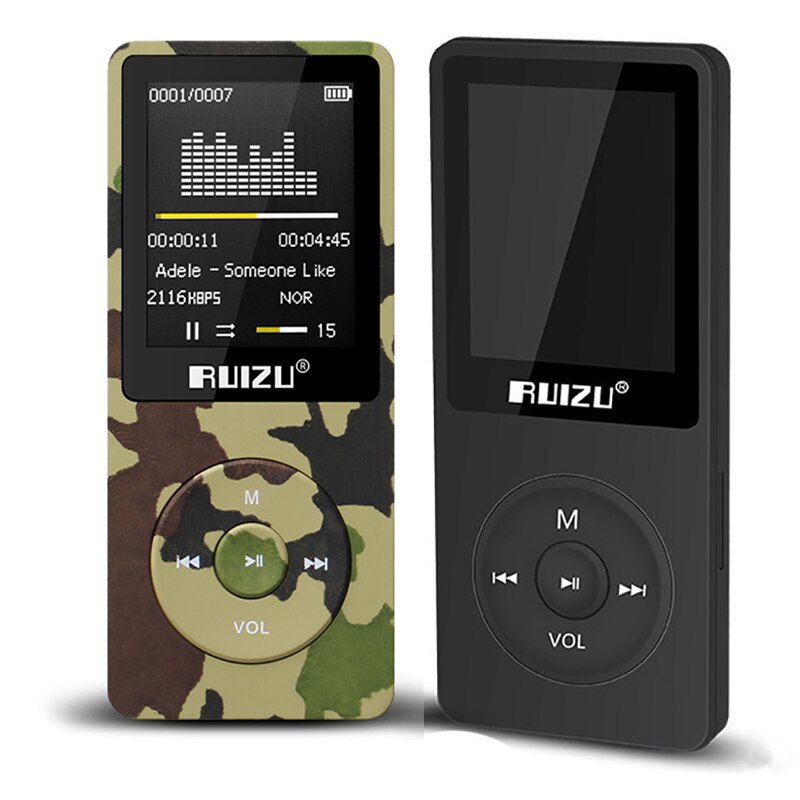 RUIZU X02 Mp3-speler Draagbare Mp3 Kan 80 uur Spelen Met FM Radio E-Book, Klok, Voice Recorder