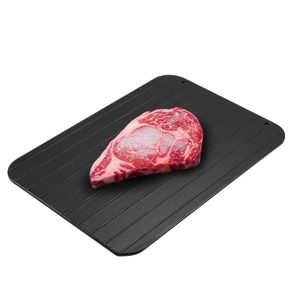 Bandeja para descongelar carne congelada, placa para descongelar utensilios para comida, utensilios de cocina, color negro: 35.5x20.5x0.3cm