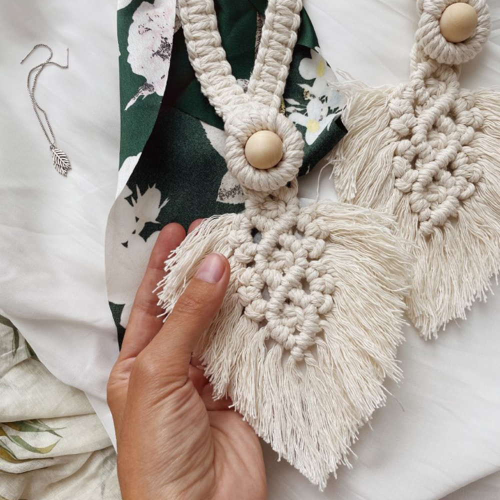 2-pack macrame gordijn tiebacks decoratief gordijn met kraal raambanden kawaii boho kamer decor woonkamer huisdecoratie cadeau