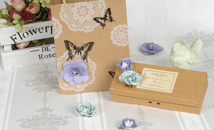 Diy håndlavede blomster pakke 3d smukke papirblomster til kortfremstilling, scrapbog udsmykninger