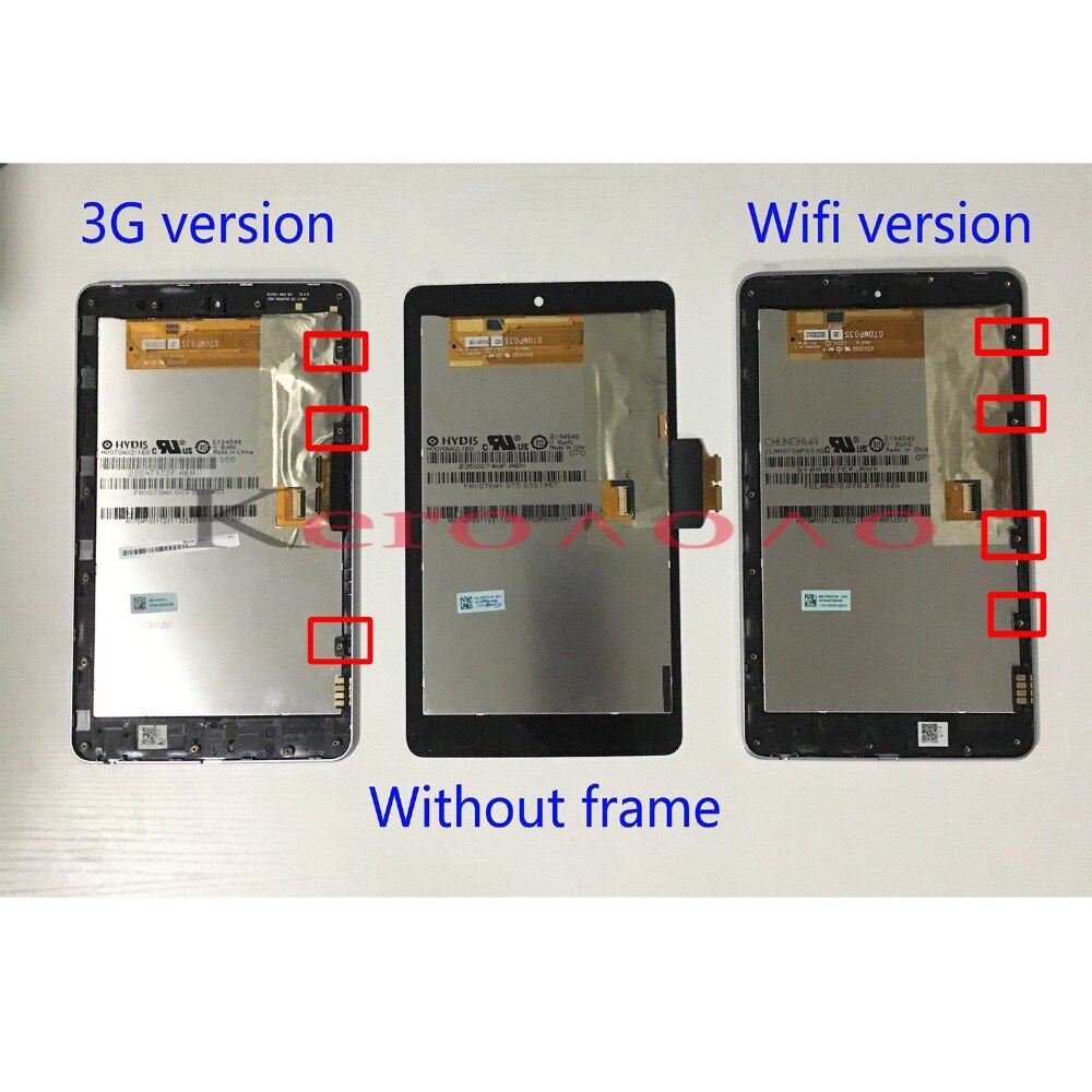 Lcd-scherm + Touch Screen Digitizer Met Frame Voor Google Nexus 7 ME370 ME370T ME370TG Nexus7c 3G Of wifi Versie