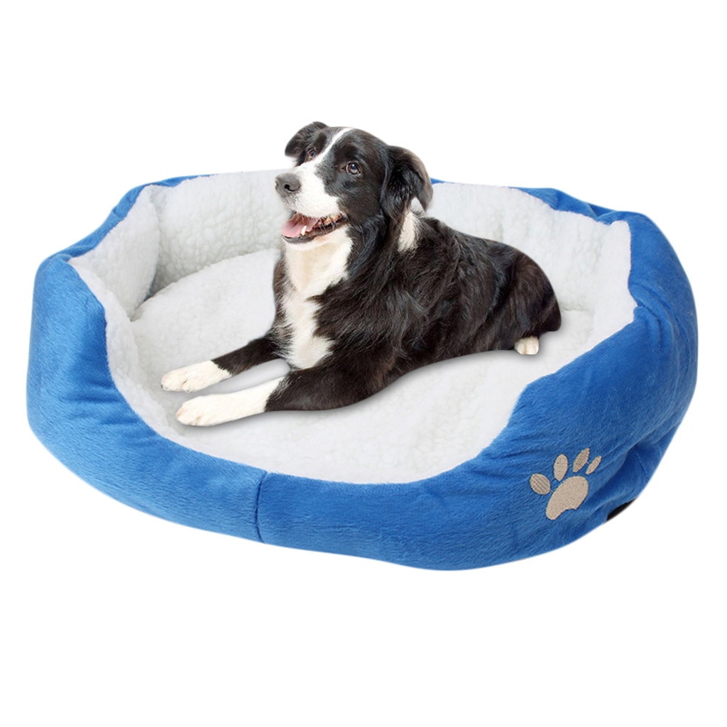 Pet Dog Puppy Cat Fleece Warm Bed House Pluche Cozy Mat Pad Huisdier Huis Bed Sofa Slaapzak Winter Nest kennel Honden Pad: BU