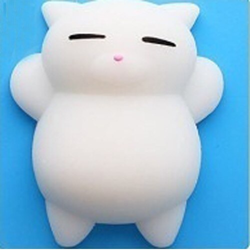 Mini Change Color Squishy Cute Cat Antistress Ball Squeeze Mochi Rising Abreact Soft Sticky Stress Relief Funny Toy: White Cat