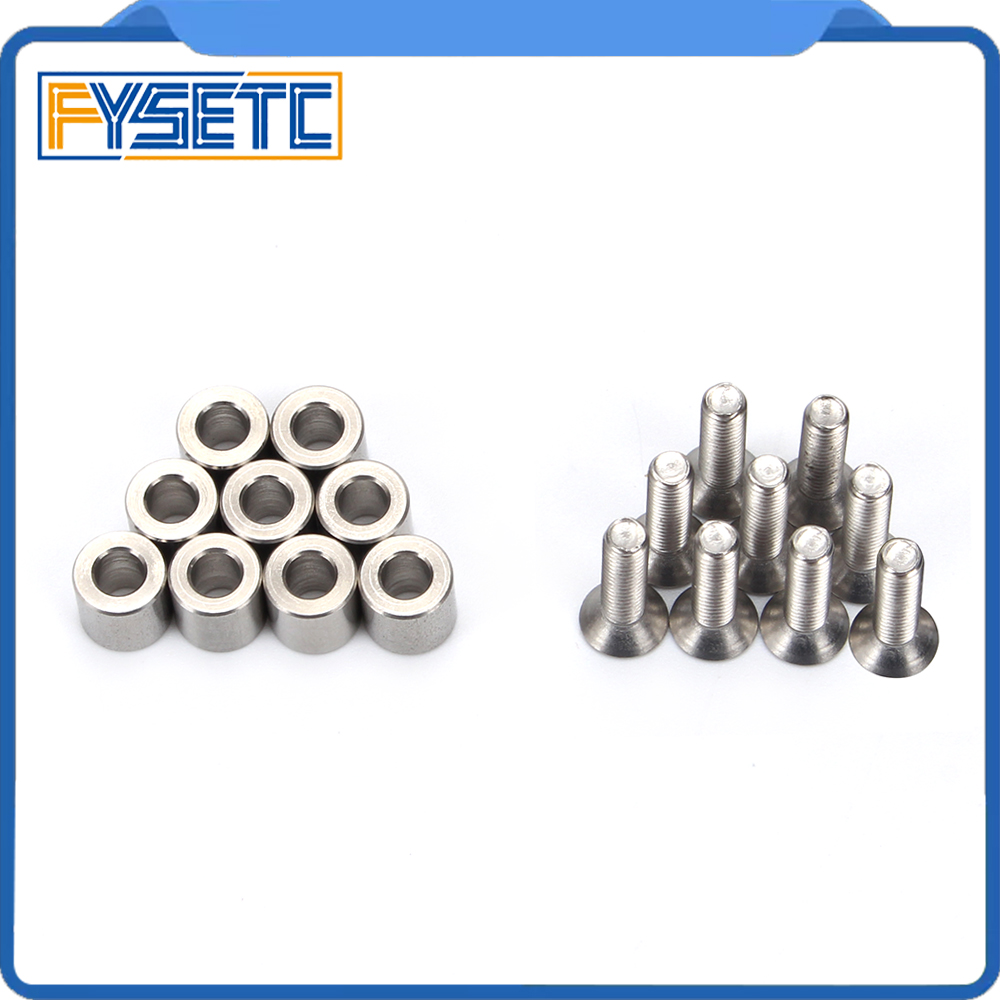 1Set /9 Uds 6x6x3mm espaciador de aluminio con 9 Uds M3 tornillos y llave como para Prusa MK3 climatizada cama 6x6x3t espaciador