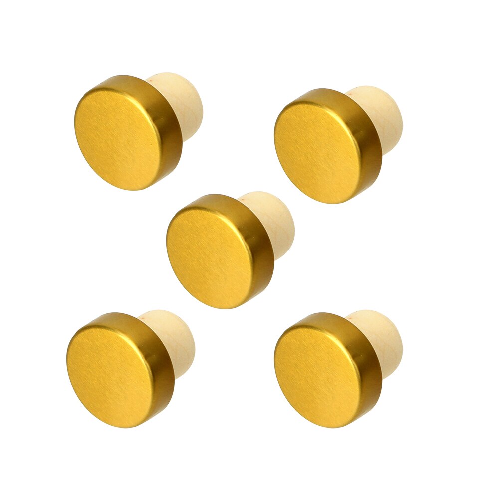 Tapón de corcho de goma en forma de T para vino, tapa de botella, suministros de barra de cocina, herramientas de Bar, tapón de sellado de botella, 5 unids/lote: Oro
