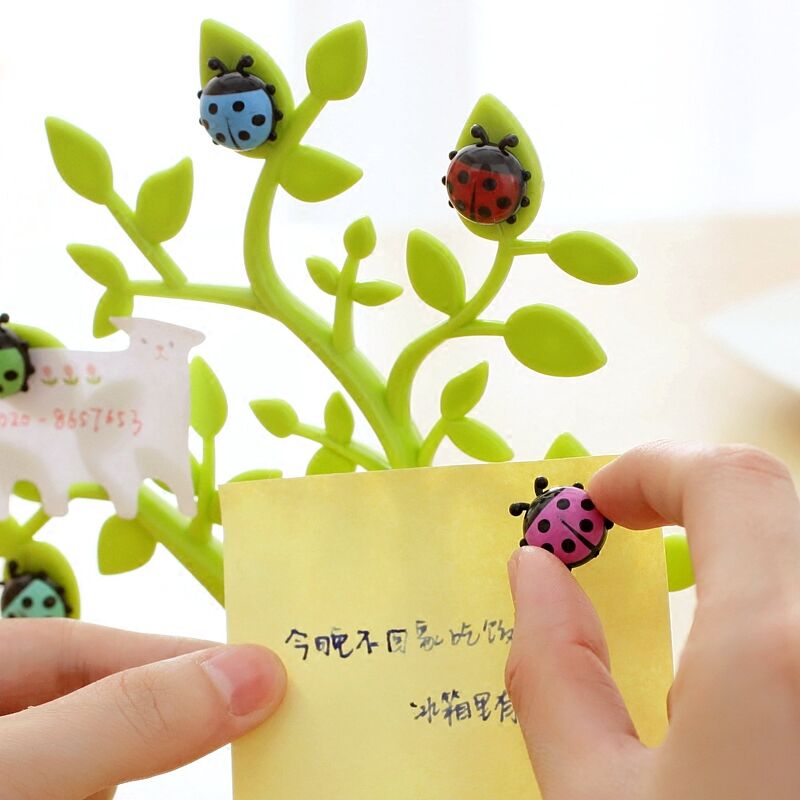 ladybug fridge magnet + 1PCS lucky tree photo clip notes folder microwave refrigerator magnets stickers hoem decor63750