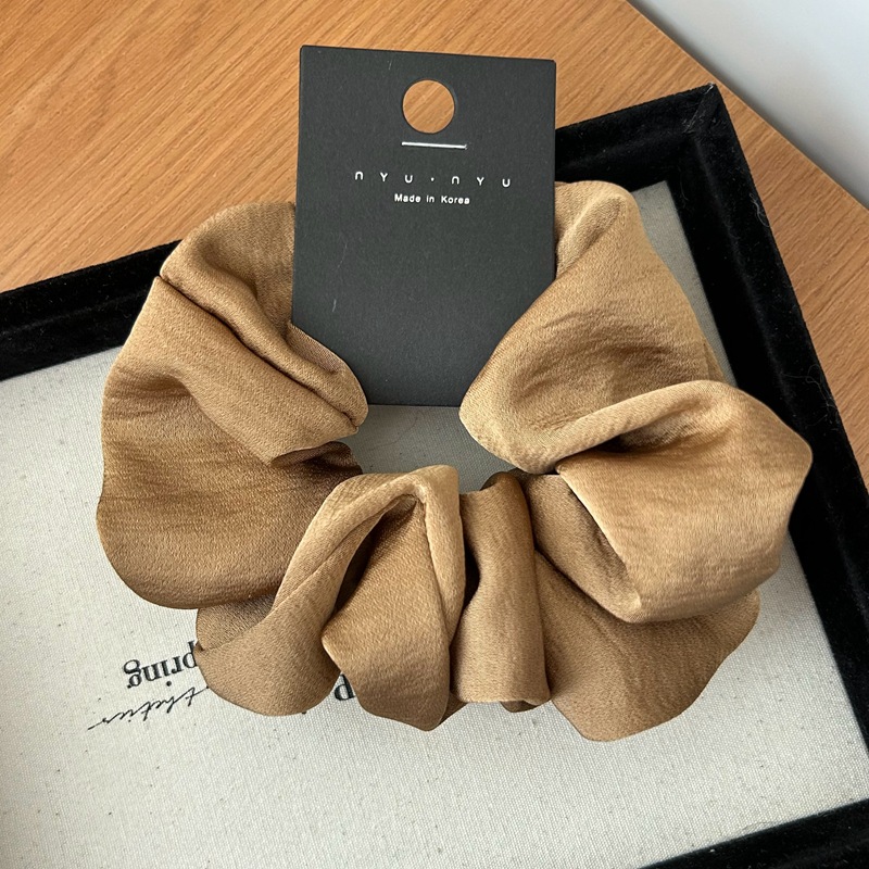 Coleteros de satén Retro de Corea para mujer, bandas de goma elásticas para el cabello grandes, lazos para el cabello de seda para niñas, diademas negras, accesorios para el cabello: Azul cielo