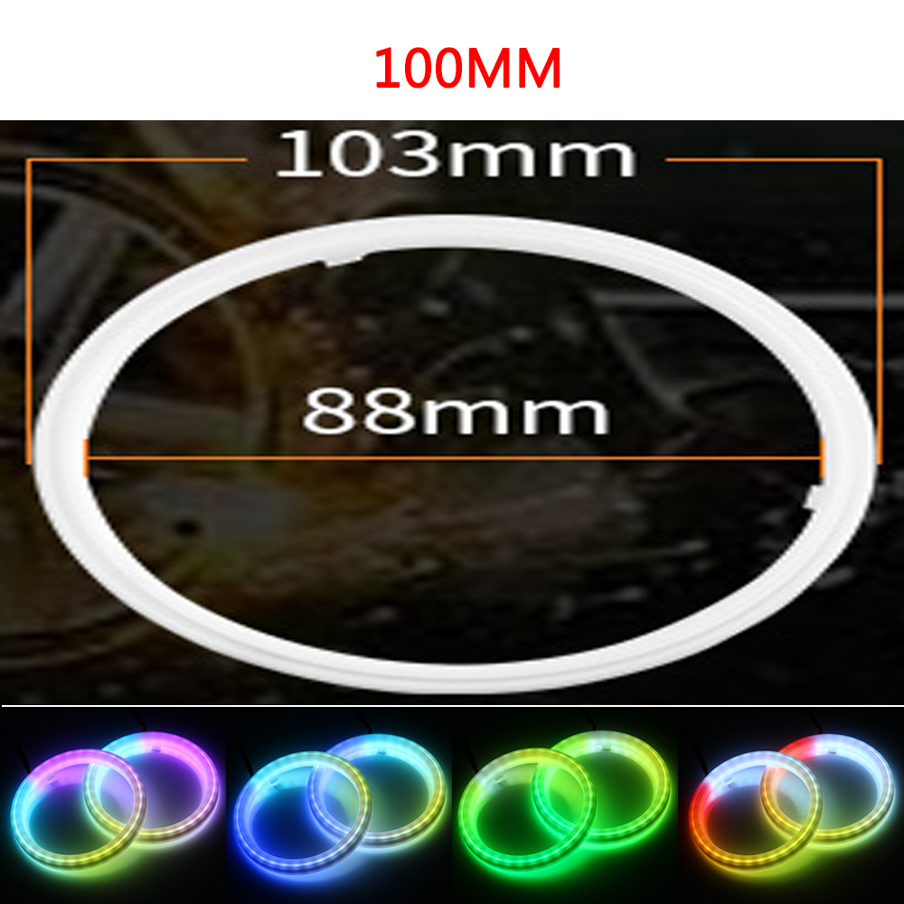 Bil LED Angel Eyes Halo Ringar - RGB med Blinkers - 60mm till 120mm - APP Bluetooth DRL Strålkastare: Föränderlig