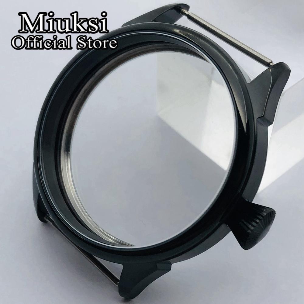 Miuksi 42Mm Black Pvd Case Fit Eta 6497 6498 Meeuw ST3600 ST3620 ST36 Serie Beweging: Style 2