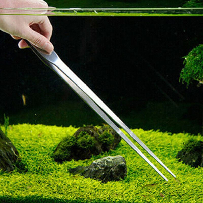 1pc akvarium rustfrit stål saks pincet alger rent sand skrabe vedligeholdelsesværktøj vand plante tank akvarium tilbehør