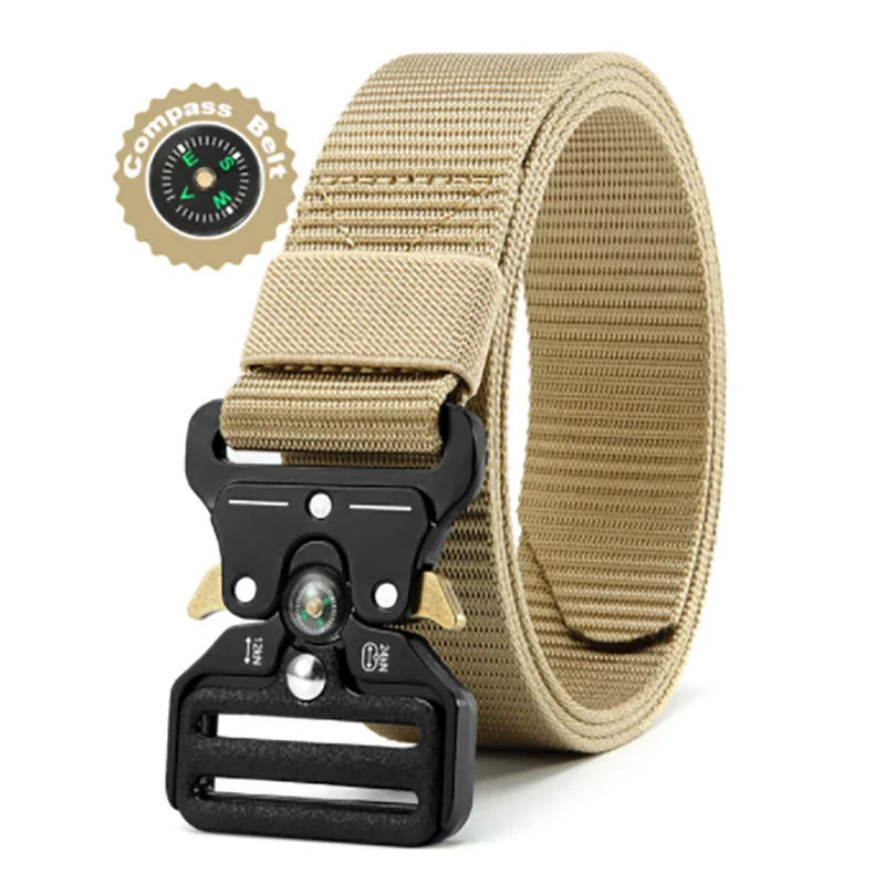 Ceinture Boussole Multifonction pour Homme, Toile de , Nylon, Luxe, Environnement, dehors, Femme, Extérieur: Kaki