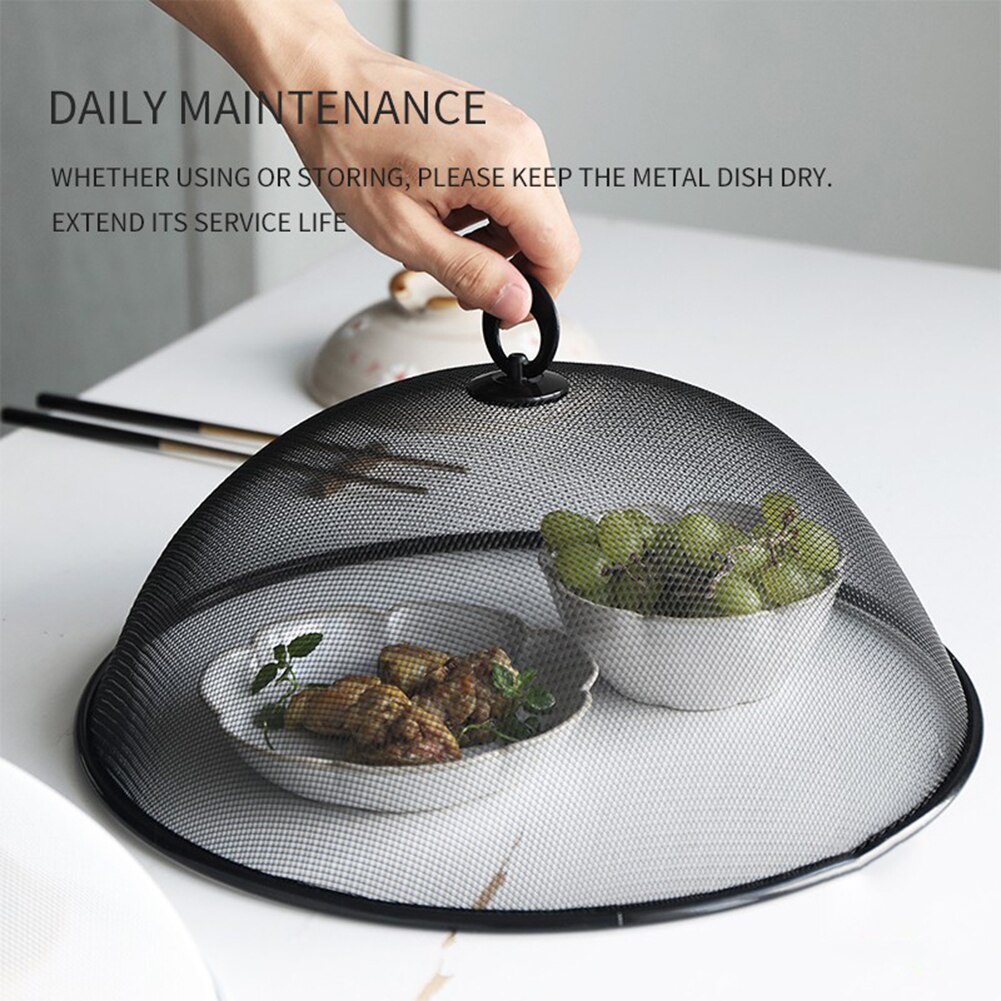 Runde jern metal mad dække anti-fly myg bug telt beskytter køkken værktøj måltid dække til køkken middagsbord