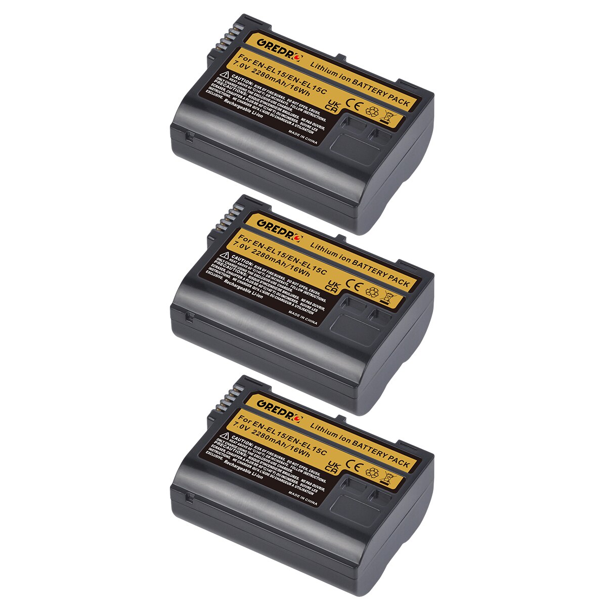 3x EN-EL15C En EL15C EL15 Batterij + Led Charger Met Type-C Voor Nikon Z5, Z6, z6 Ii, Z7, Z7 Ii 1 V1, D750, D780, D800, D810: 3x Battery