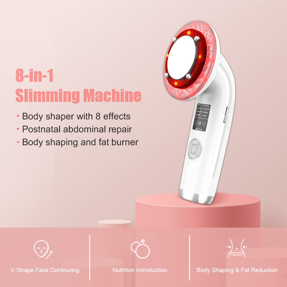 8 IN 1 Cavitation Machine Anti-Cellulite Vacuum Spa Ultrasound Therapy EMS LED Face Body Beauty SkinCare Fat Burner