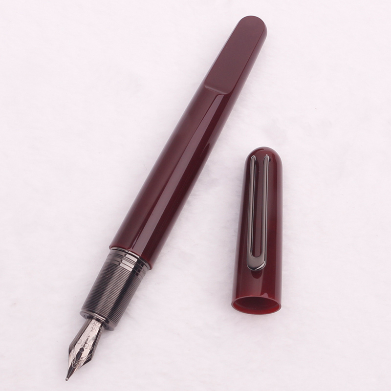 Stylo à bille de luxe MB M rouge en résine précieuse, Gel d'encre noire, recharge sans capuchon, meilleurs stylos à plume avec fermeture à capuchon magnétique: rose black