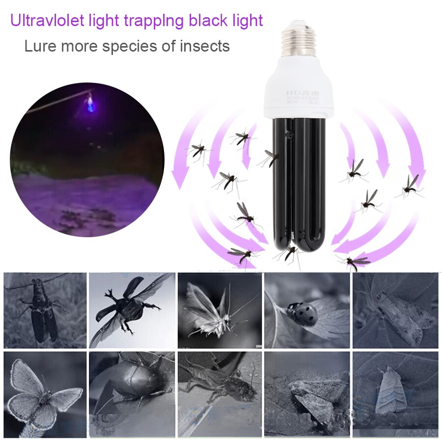 Bombilla de luz ultravioleta E27, luz negra UV CFL, 365NM, para agricultura, 20/30/40W, novedad