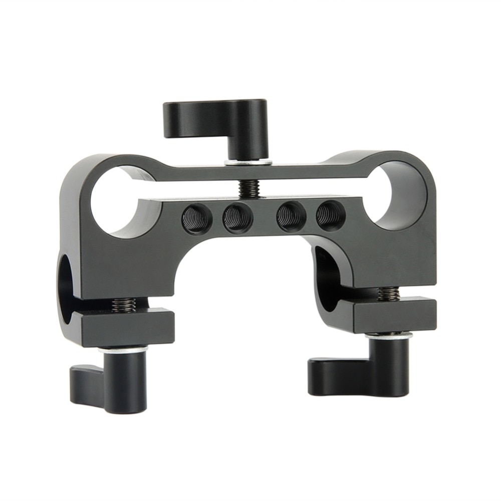 NICEYRIG 15mm DSLR Rod Clamp Dual to Single 90 Degree Railblock for Video Camcorder Camera DV/DC Shoulder Rig Support System